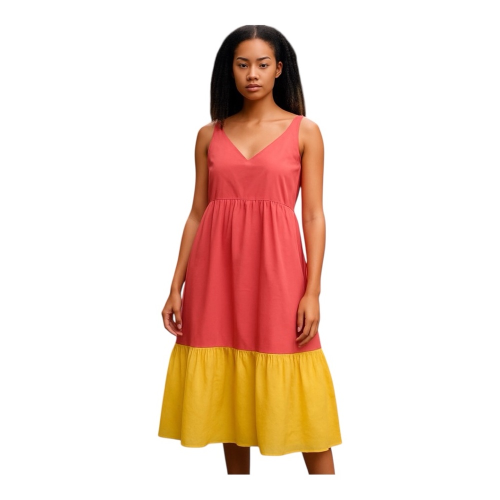 Donna Morgan Bright Colorblock Tiered Maxi Dress 20W